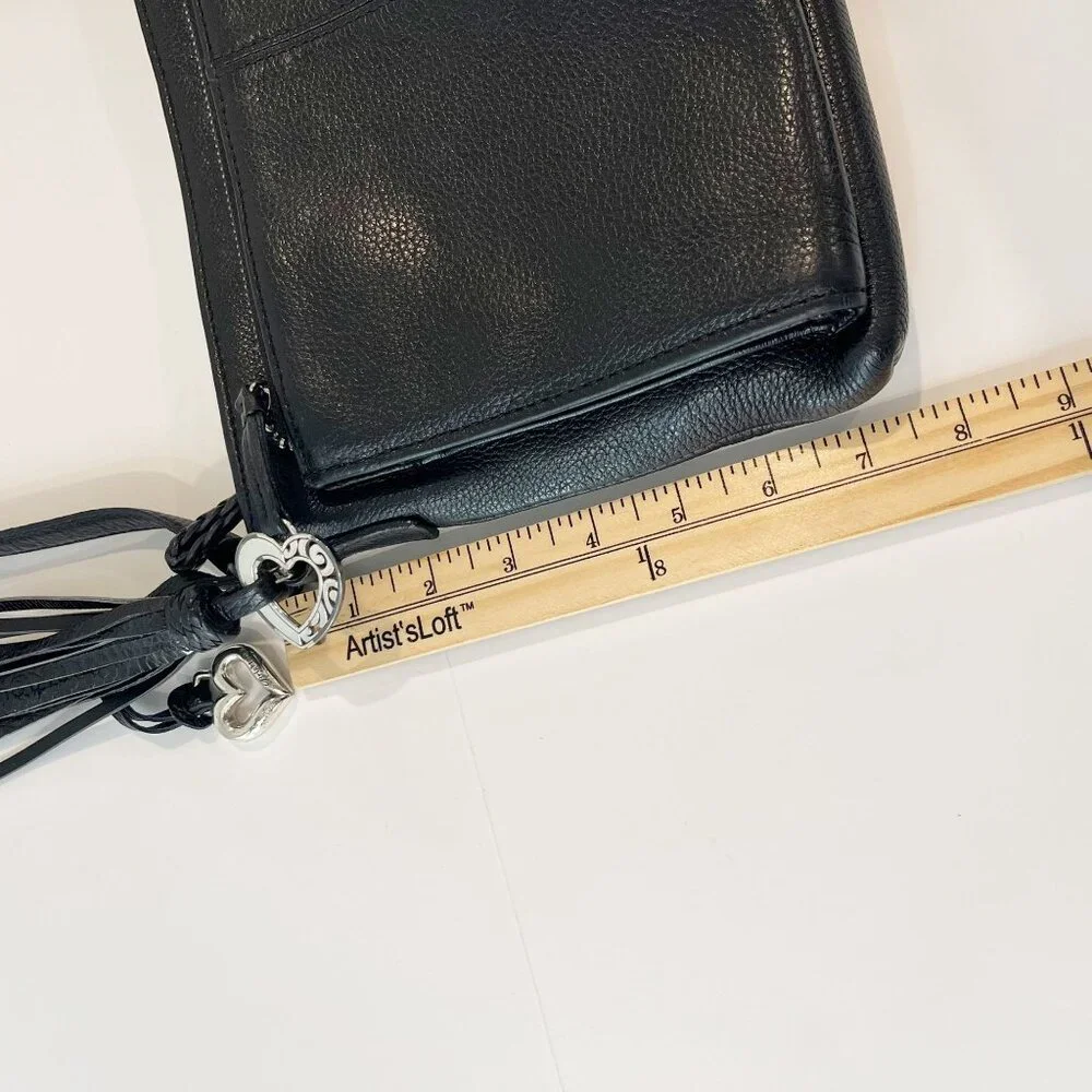 Brighton Barbados‎ City Organizer Purse Black Pebbled Leather Bag